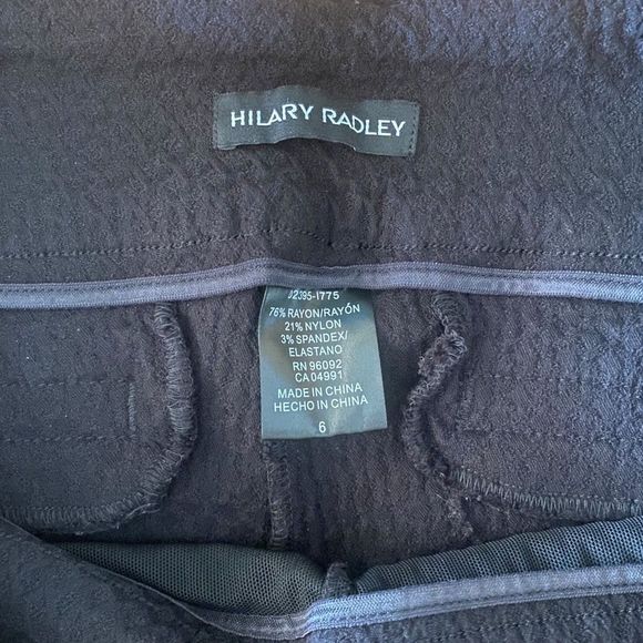 Hilary Radley Black Textured Slim Leg High Rise Stretch Ponte Pants Size 6 - Picture 8 of 11